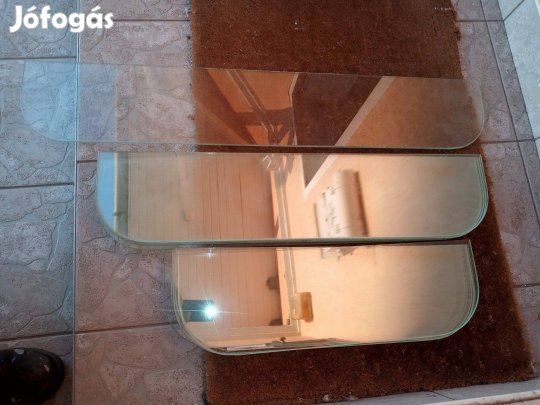 6mm edzett üveg polc 73x16cm új