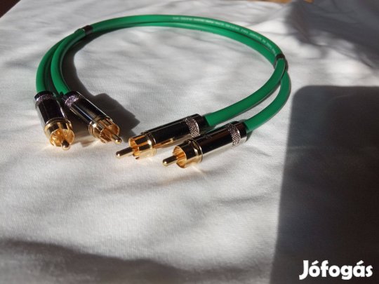 70 cm. hosszú HiFi RCA összekötő kábel nagy tisztaságú réz ezüstözött