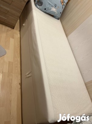 70x200 Boxspring ágy, bőr, ágyneműtartós