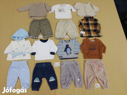 72 db-os kisfiú 50-56-os tavaszi, nyári ruhacsomag