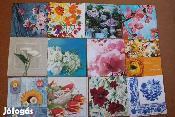 72 db virágos szalvéta