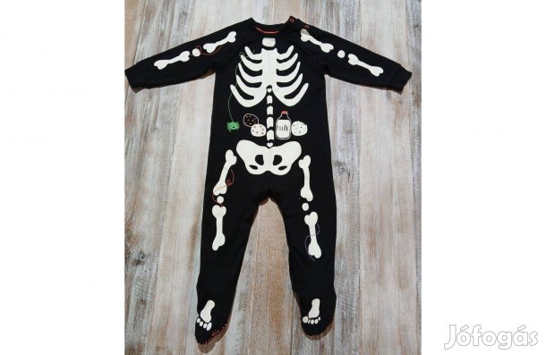 74-80-as Mothercare csontvázas rugdalózó, jelmez