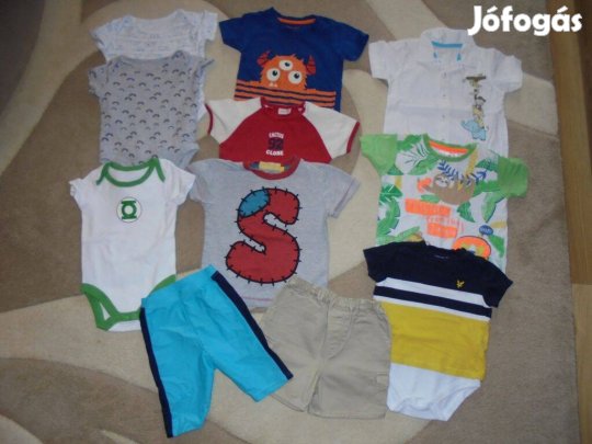 74-80-as fiú nyári ruhacsomag fürdőnadrággal rövidnadrág, badyk