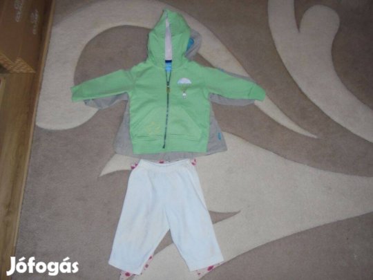 74-80-as lány pulcsi plüss nadrággal + ajándék ruha