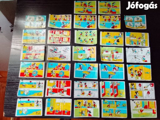 74 db-os régi rágópapír gyűjtemény (Donald kacsa;Tom & Jerry stb.)