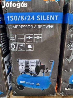 750W-os olajmentes kompresszor 2hengeres 24L-es tartállyal, garis