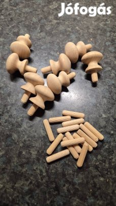 750db Fatipli 10x40, Fa bútorgomb 8db- 35,  2db- 45, 2db- 60mm