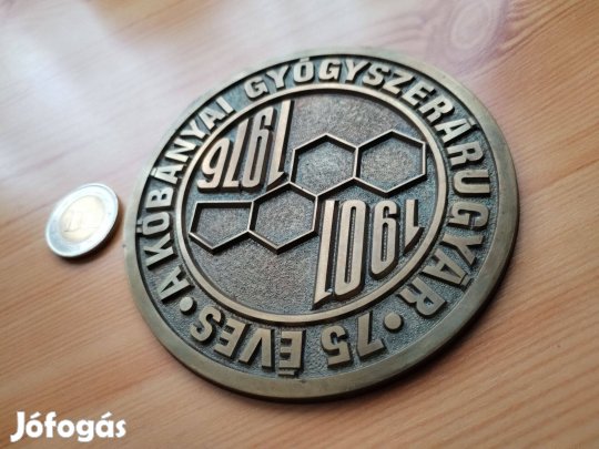 75 éves a Kőbányai Gyógyszertár1901-1976 emlékérem ritka db