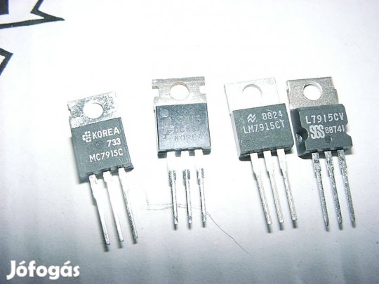 7915 stabilizátor ic, Zx8,2 zener dióda, TIP50 tranzisztor