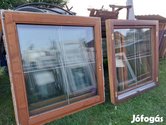 7+1 db fa ablak bukó-nyiló hőszigetelt 2 réteg üveg a képen látható ál
