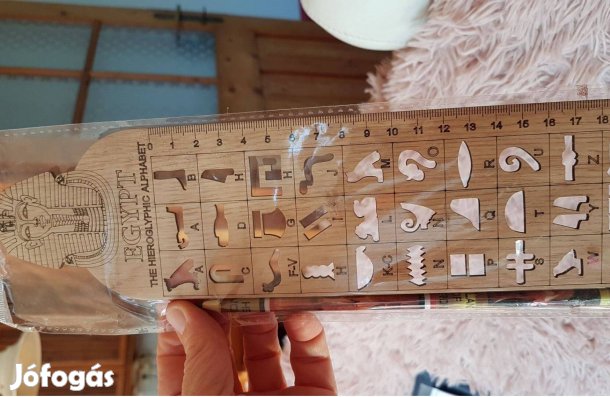 7,5 cm x 28 cm egyiptomi hieroglifa sablon ceruza