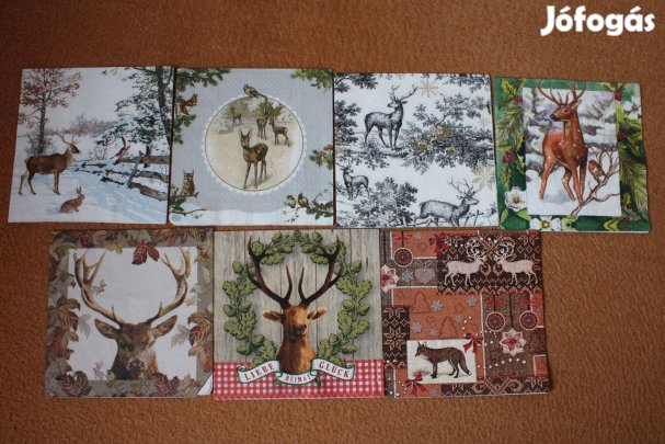 7 db Szalvéta Szarvasok, őzikék