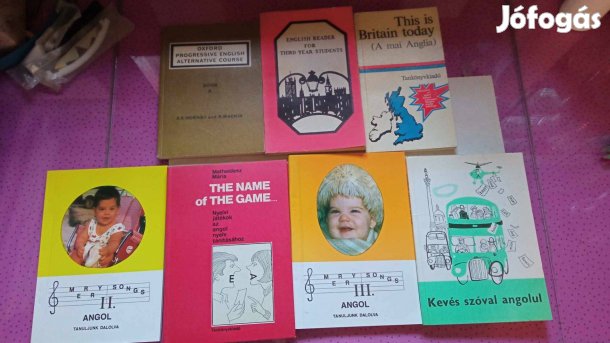 7 db angol nyelvtanuláshoz könyv együtt 1500 Ft
