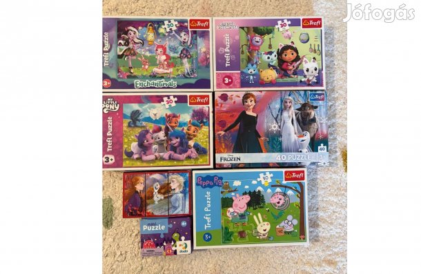 7 db gyerek kirakó egyben elvihető (30-40 db-osak)