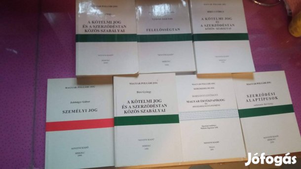 7 db jogi szakkönyv együtt 2500 Ft