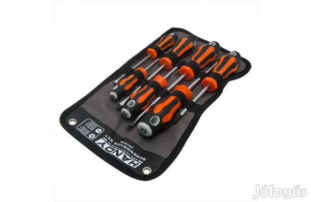 7 részes Csavarhúzó készlet + falra akasztható poliészter tartó