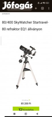 80/400 skywatcher csillagásztavcső