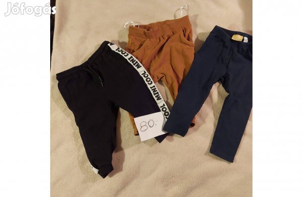 80-as méretű kisfiú nadrág, 3 db