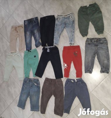 86/92-es (12-24 hó) kisfiú nadrág csomag egyben 13 db