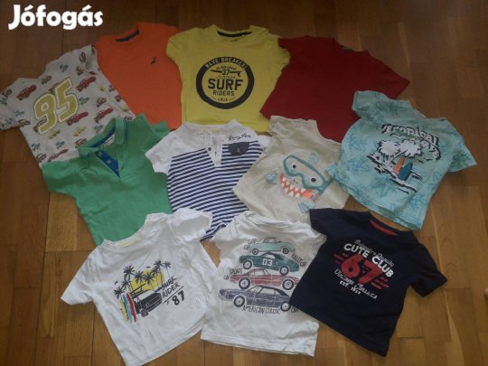 86/92-es kisfiú pólócsomag egyben 11 db eladó