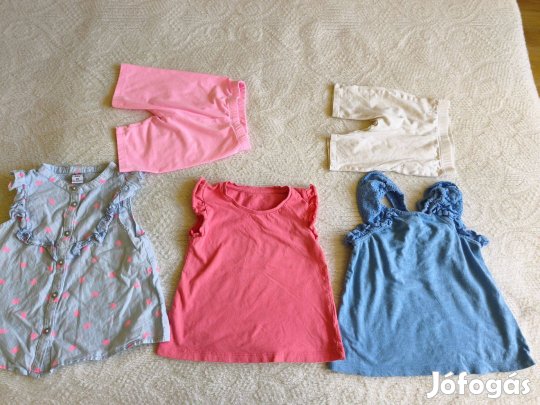 86/92-es lányka 2 db nadrág 3 db felső