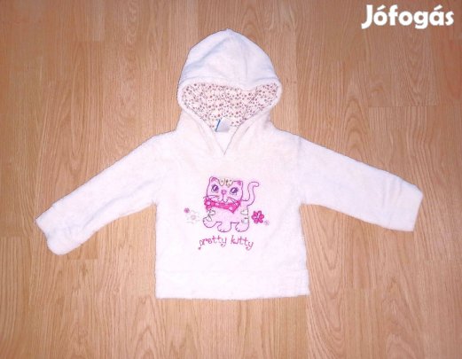 86 cuki Adams kids Pretty Kitty mintás kapucnis pulóver pulcsi felső
