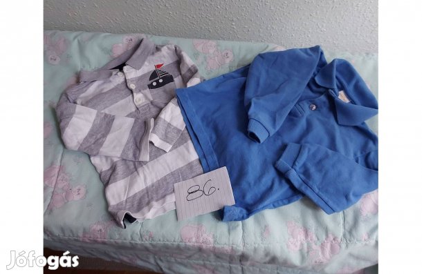 86-os méretű, hosszúujjú kisfiú felső eladó (2 db)