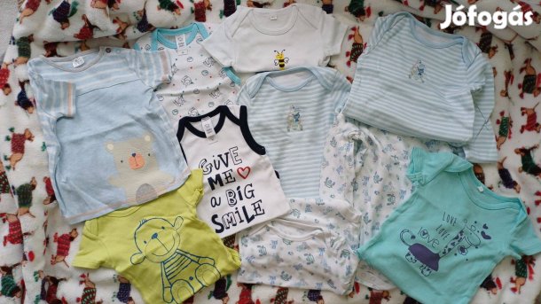 86 új fiú babaruha csomag body póló
