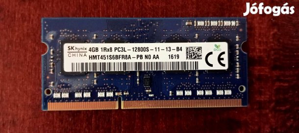 8GB RAM (4GB x 2db) Hynix DDR3 1600MHz Laptophoz eladó