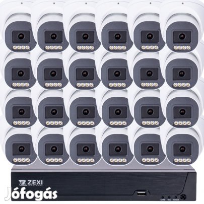 8MP H.265x IP POE SWITCH 24db-os 4mm DOME Kamerás Biztonsági Rendszer