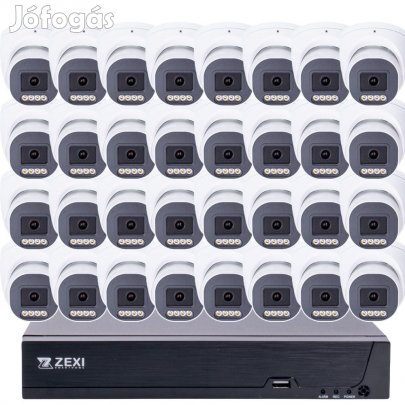 8MP H.265x IP POE SWITCH 32db-os 4mm DOME Kamerás Biztonsági Rendszer