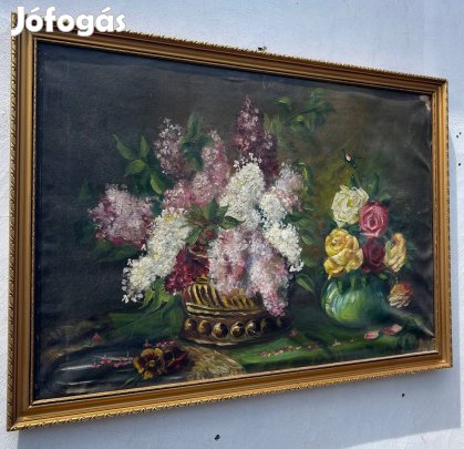 8 000.-ft * Orgona virág , olaj vászon festmény (96 x 67)