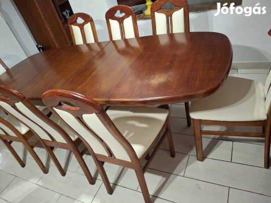 8-10 személyes étkező asztal 8 székkel eladó 