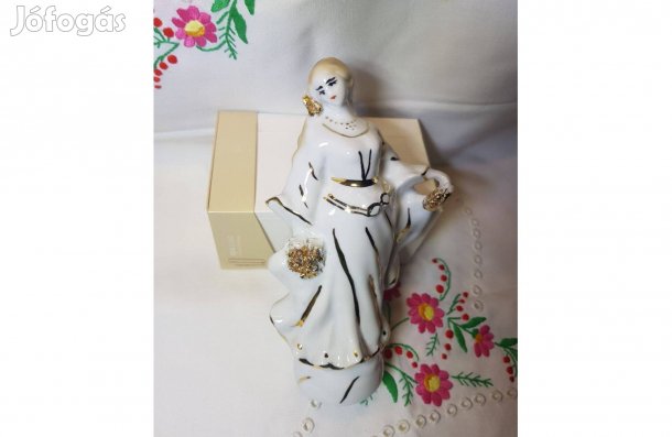 8.500.-Ft! Aranyozott díszítésű, Polonne-i típusú, porcelán hölgy