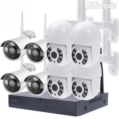 8 Kltri MIX Wifi 4 forgathat s 4 fix 3MP megfigyel kamera rendsz