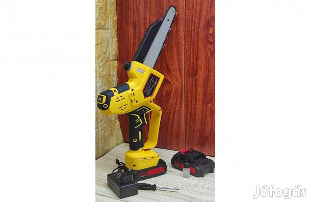 8 coll Akkus ágvágó Kefe motoros fűrész, 2db 3.0Ah 21V Li-ion akkuval