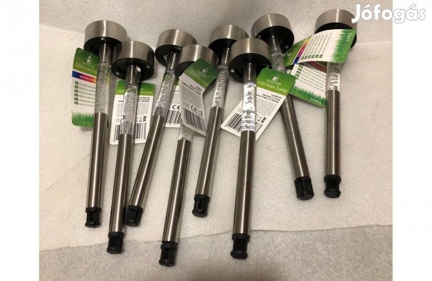 8 darab RGB Színes Napelemes fém szolár leszúrható lámpa