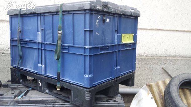 8 darabos hőálló műanyag láda konténerláda szállítóláda raklappal elad