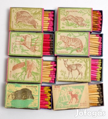 8 db antik állatos gyufa fa gyufásdoboz egyben eladó 5000 Ft