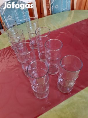 8 db egyforma long drinkes/koktélos pohár