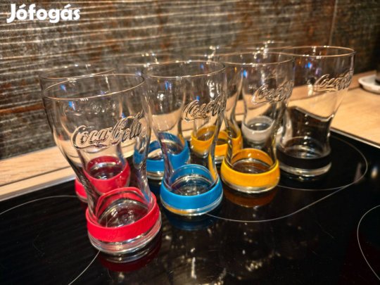 8 db gumiszegélyes ritka Coca Cola poharak 1800Ft/db