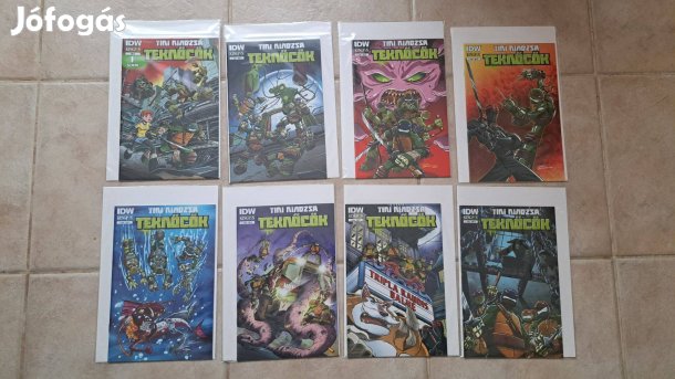 8 db magyar Tini Nindzsa Titán Teknőcök képregény - Teljes Sor Sorozat