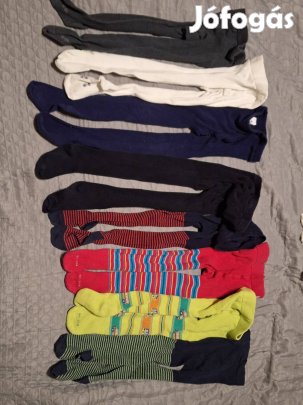 8 db-os harisnya csomag 98: fehér, szürke, kék, fekete, csíkos, autós