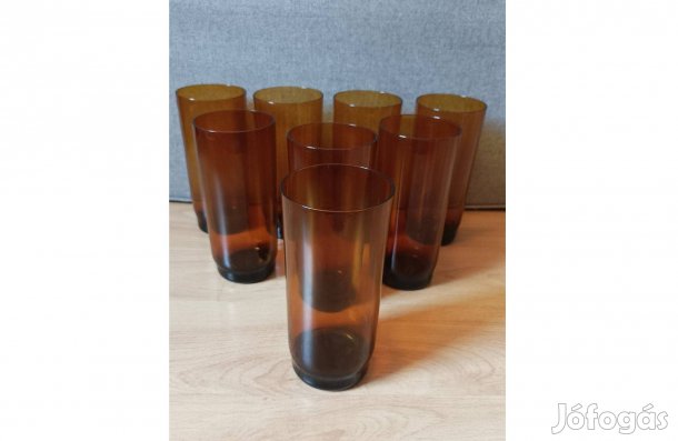 8 db sárga vizes/üdítős pohár