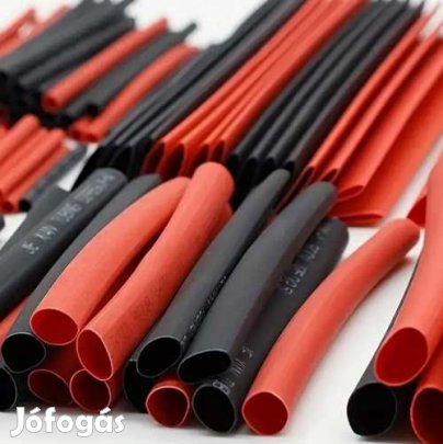 8db  Zsugorcső 17X80mm Fekete és Piros  (5691)