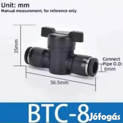 8mm-es Gyorcsatlakozós Csap BTC-8 (5902)