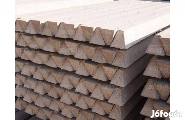 8x8x210 Betonoszlopok trapéz profilú, országos szállítással, kerítésh