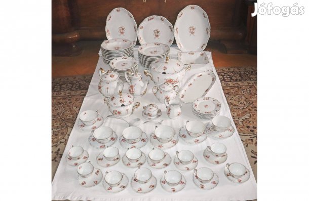 90 darabos Zsolnay készlet, ritka mintával