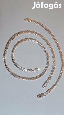 925 Tiszta Ezüst Nyaklánc És Karkötő Ékszerszett + Ékszerdoboz. Új