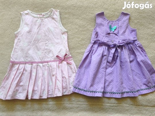 92/98-as 2 db pöttyös lányka ruha